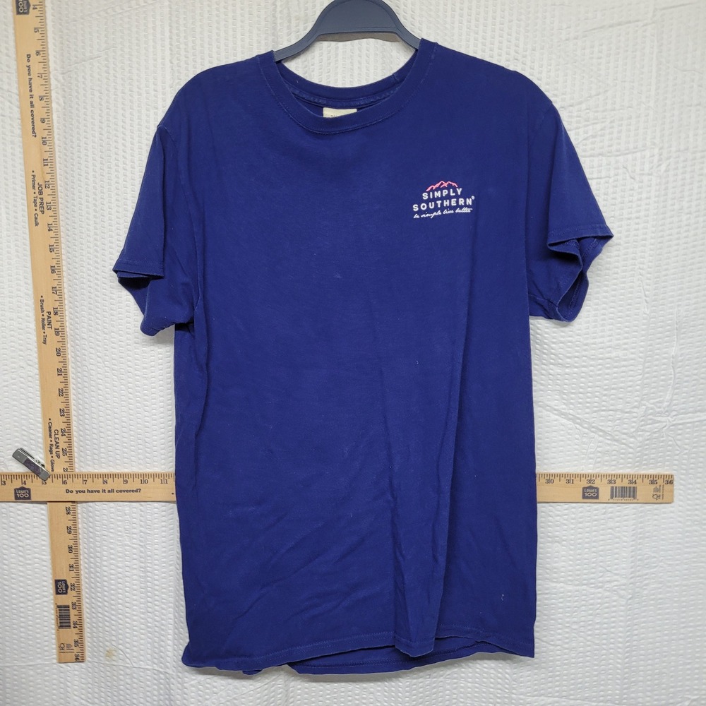 Simply Southern Blue Mountain Graphic T-Shirt‎ Mens Medium Be Simple Live Better